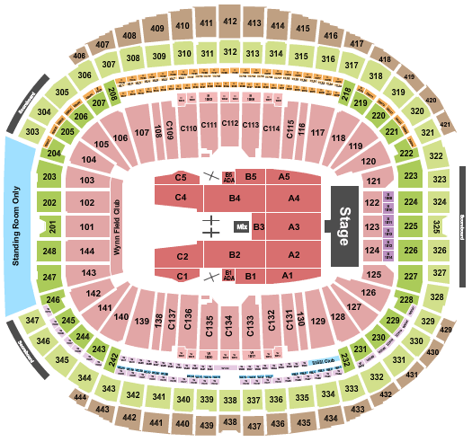 Allegiant Stadium Paul McCartney Seating Chart